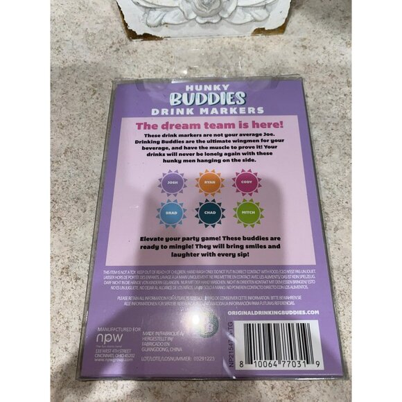 New Drinking Buddies Beverage Marker Hunky Buddies - Picture 3 of 3